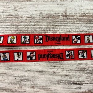 Vintage Disneyland 1997 Red Laso Lanyard Pin Strap Mickey Goody Pluto Donald